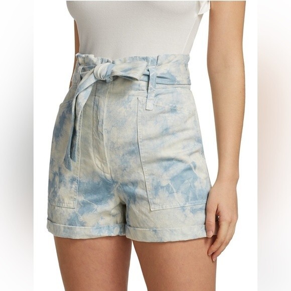 NWOT A.L.C. | Davidson Bleached Blue Marble Shorts 4 - Picture 1 of 9